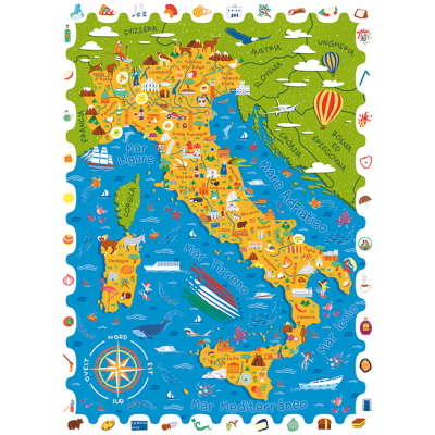 DETECTIVE PUZZLE 108 PCS LA MAPPA DELL'ITALIA